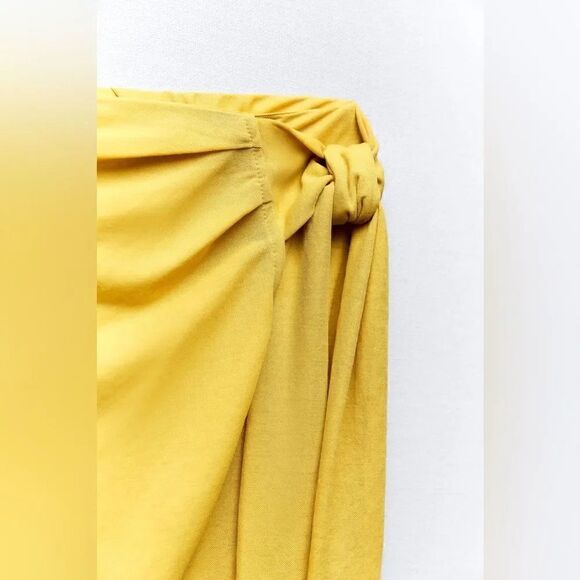 ZARA TIED WRAP FRONT PANTS - Picture 6 of 6